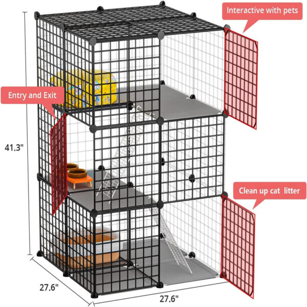 Easy-to-Assemble Pet Cage with Large Door for Easy Access