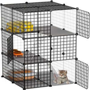 Easy-to-Assemble Pet Cage with Large Door for Easy Access