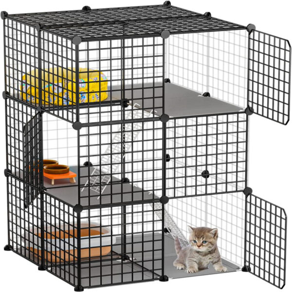 Easy-to-Assemble Pet Cage with Large Door for Easy Access