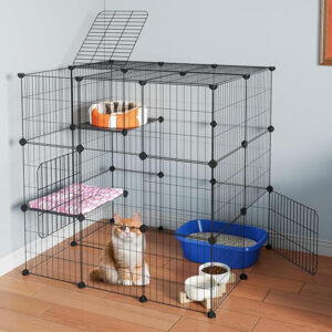 Metal Wire Pet Cage Detachable Space-Saving DIY Easy Assembly for Small Animals