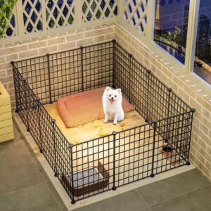 Indoor Dog Playpen for Small Dogs - Portable Pet Gate for Puppies, Teddy, Bichon, Corgi, Chihuahua - Home Use Dog Fence & Cage