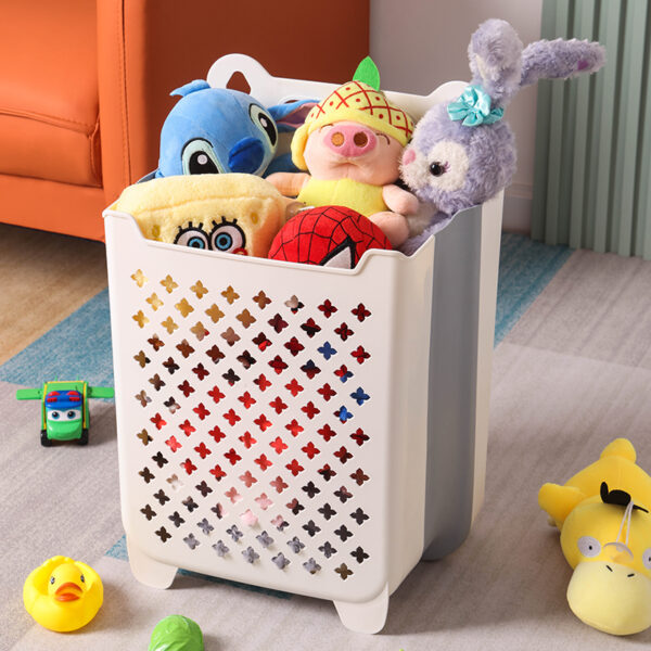 Wall-Mounted Foldable Laundry Basket – Space-Saving Plastic Clothes Hamper for Bathroom & Laundry Room