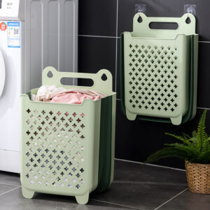 Wall-Mounted Foldable Laundry Basket – Space-Saving Clothes Hamper