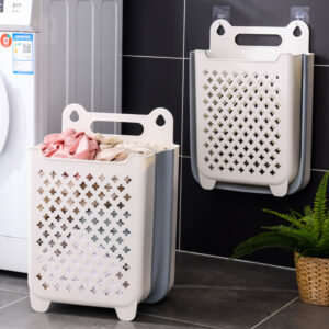 Wall-Mounted Foldable Laundry Basket – Space-Saving Clothes Hamper