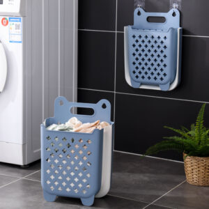 Wall-Mounted Foldable Laundry Basket – Space-Saving Clothes Hamper