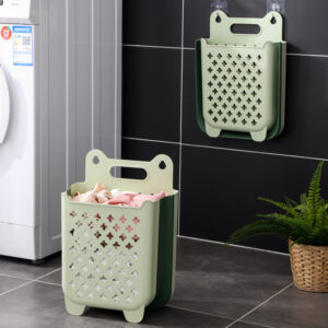 Wall-Mounted Foldable Laundry Basket – Space-Saving Clothes Hamper