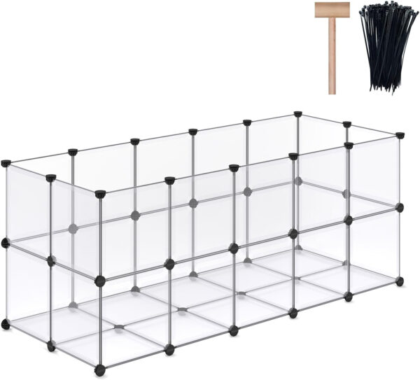 Free-assembly Wire Mesh Pet Cage/Dog Crate/Cat Enclosure - Extra Large Space for Multiple Pets