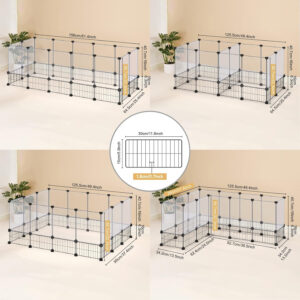 Free-assembly Wire Mesh Pet Cage/Dog Crate/Cat Enclosure - Extra Large Space for Multiple Pets