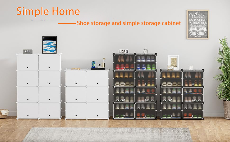 Shoe storage and simple storage cabinet